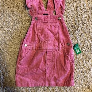 Pink Corduroy Kids Overall Skirt